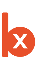 The Burxt mark — an ember hops out from behind the b, looks around, waves, and hops back in